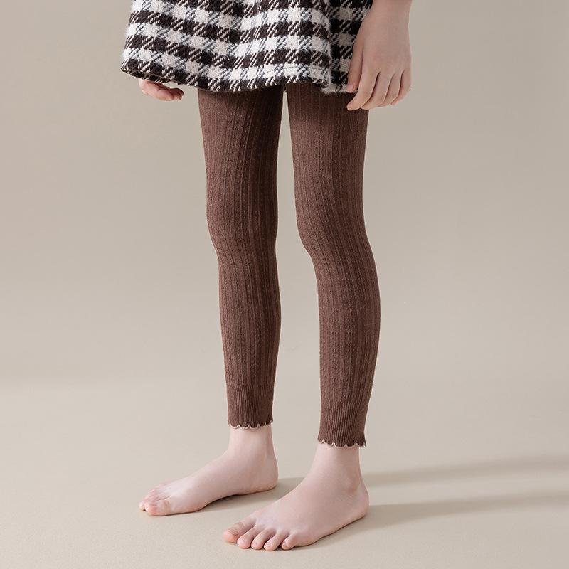 Kinder Mädchen Leggings Frühling Herbst Strick Rippstrick Kinder Strumpfhose Für Mädchen Mode 0-12 Jahre Student Sport Baby Strumpfhose XL(9-12y) kaffeebraun von Joom DACH