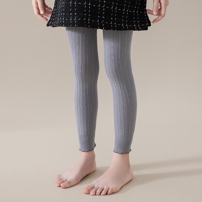 Kinder Mädchen Leggings Frühling Herbst Strick Rippstrick Kinder Strumpfhose Für Mädchen Mode 0-12 Jahre Student Sport Baby Strumpfhose XL(9-12y) grau von Joom DACH