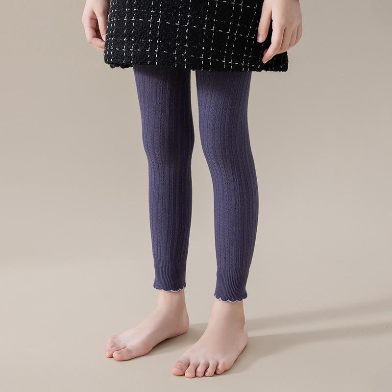 Kinder Mädchen Leggings Frühling Herbst Strick Rippstrick Kinder Strumpfhose Für Mädchen Mode 0-12 Jahre Student Sport Baby Strumpfhose XL(9-12y) violett von Joom DACH
