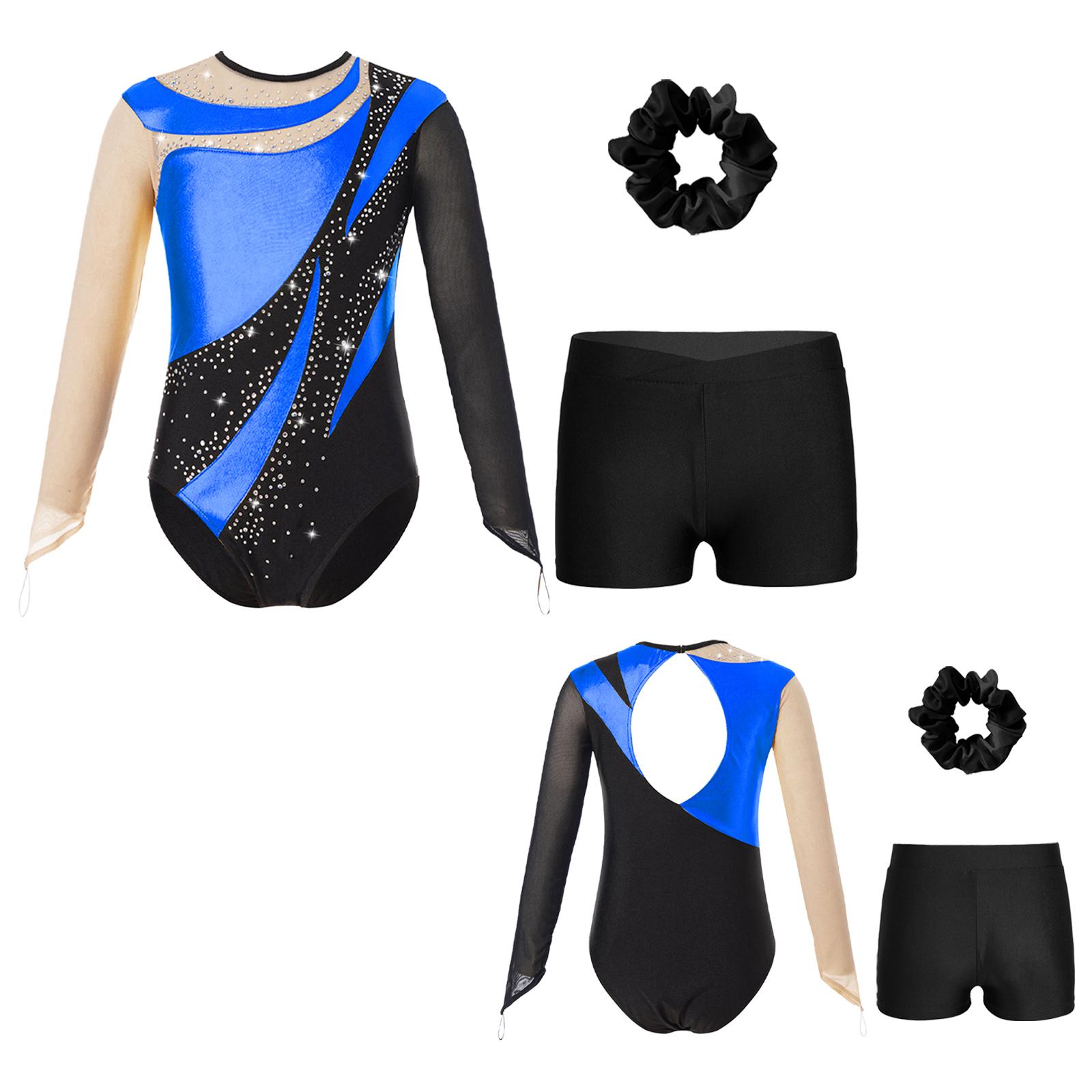 Kinder Mädchen Metallic Langarm Gymnastikanzug mit Shorts Haargummi Tanz Unitard Biketards Tanzbekleidung 15-16 Years königsblau Kinder Mädchen Metallic Langarm Gymnastikanzug mit Shorts Haargummi Tanz Unitard Biketards Tanzbekleidung 15-16 Years königsblau von Joom DACH