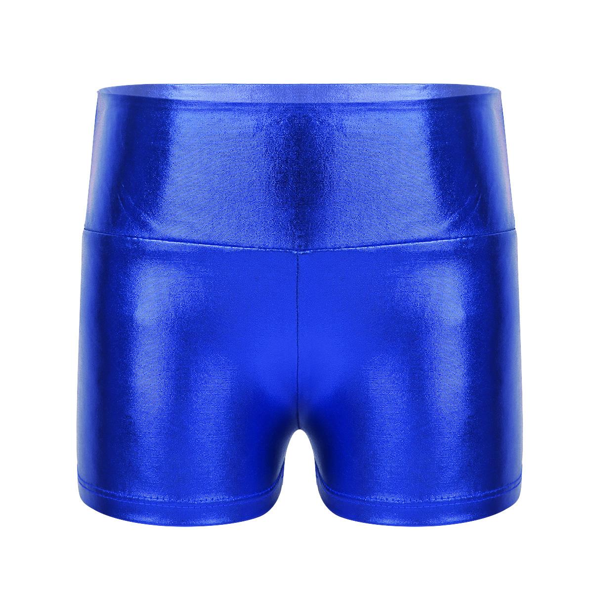 Kinder Mädchen Metallic Shiny Gymnastic Dance Shorts Sporthosen Ballett Activewear Shorts 11-12 Years blau von Joom DACH