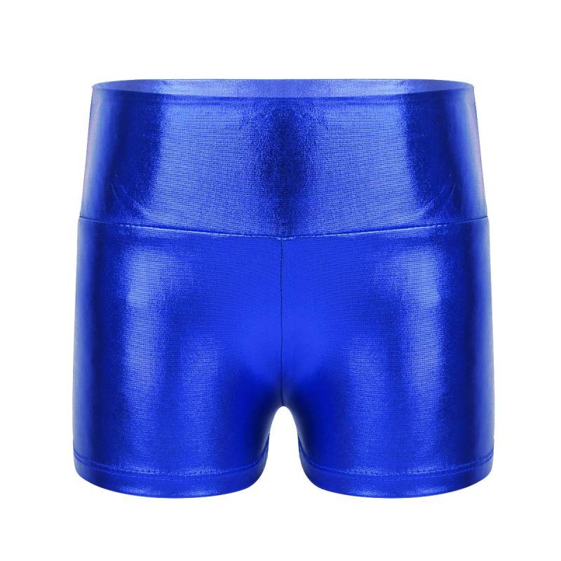 Kinder Mädchen Metallic Shiny Gymnastic Dance Shorts Sporthosen Ballett Activewear Shorts 11-12 Years blau von Joom DACH