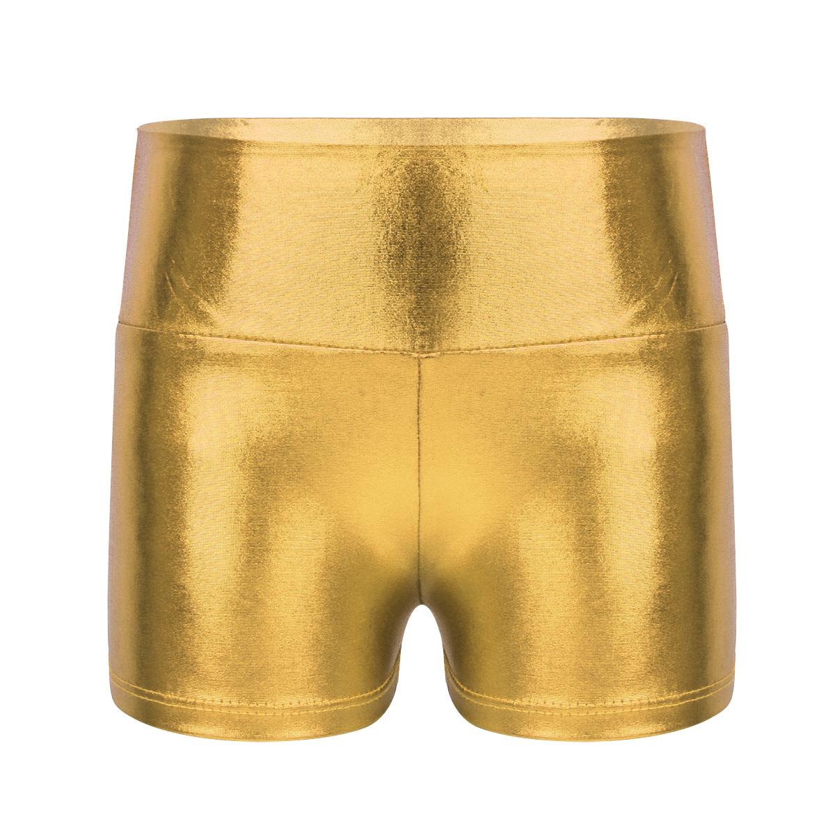 Kinder Mädchen Metallic Shiny Gymnastic Dance Shorts Sporthosen Ballett Activewear Shorts 7-8 Years gold von Joom DACH