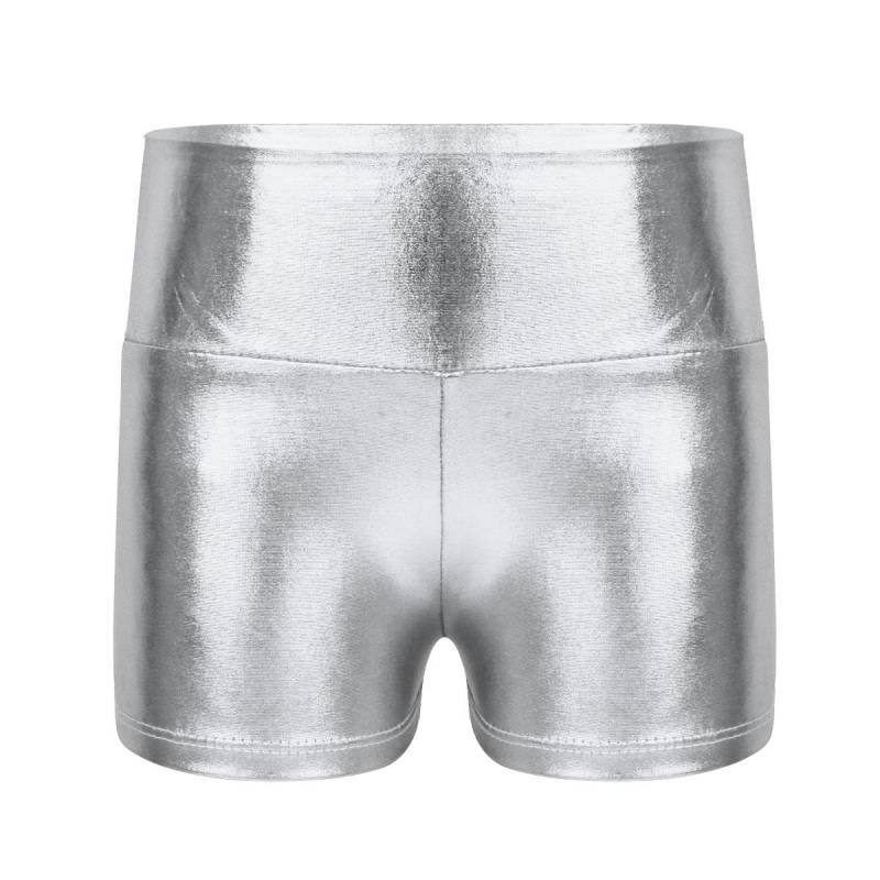 Kinder Mädchen Metallic Shiny Gymnastic Dance Shorts Sporthosen Ballett Activewear Shorts 9-10 Years silber von Joom DACH