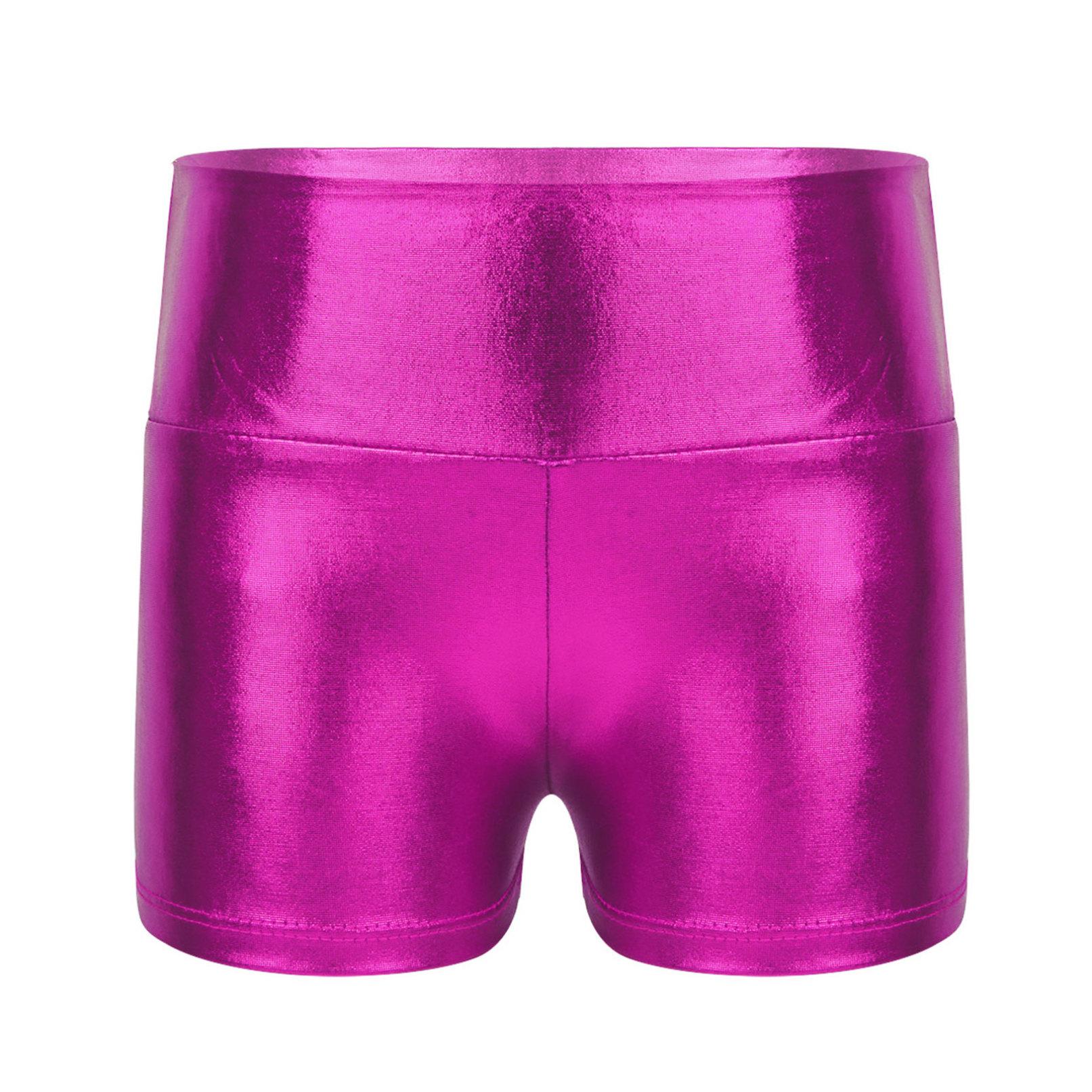 Kinder Mädchen Metallic Shiny High Waist Dance Shorts Bottoms Activewear Sport Gymnastic Workout Pants 9-10 Years hellrosa von Joom DACH