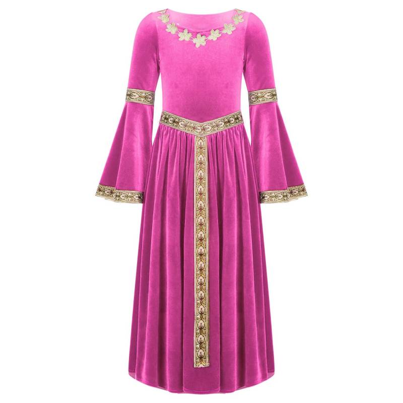 Kinder Mädchen Mittelalter Renaissance Prinzessin Kostüme Samt Vintage Maxikleid Ballkleid Halloween Kostüm 9-10 Years heißes rosa von Joom DACH