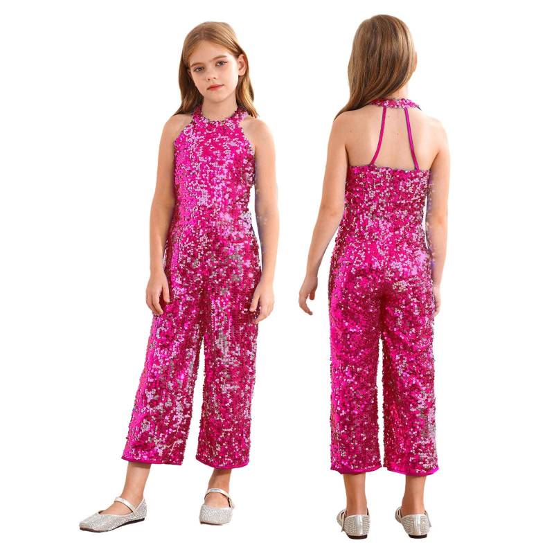 Kinder Mädchen Neckholder Glänzende Pailletten Jazz Latein Tanz Overall Ärmellos Hohe Taille Festzug Strampler Lange Hose 13-14 Years heißes rosa Kinder Mädchen Neckholder Glänzende Pailletten Jazz Latein Tanz Overall Ärmellos Hohe Taille Festzug Strampler Lange Hose 13-14 Years heißes rosa von Joom DACH