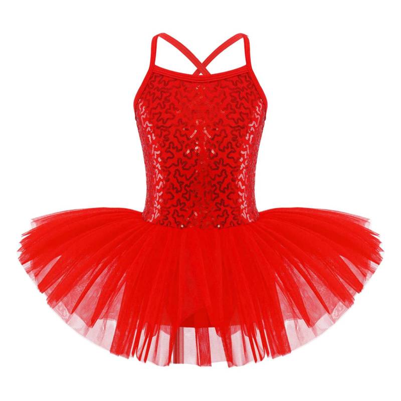 Kinder Mädchen Pailletten Camisole Ballett Tutu Kleid Rock Trikot Ballerina Glitzernde Tanzkostüme 4-5 Years von Joom DACH