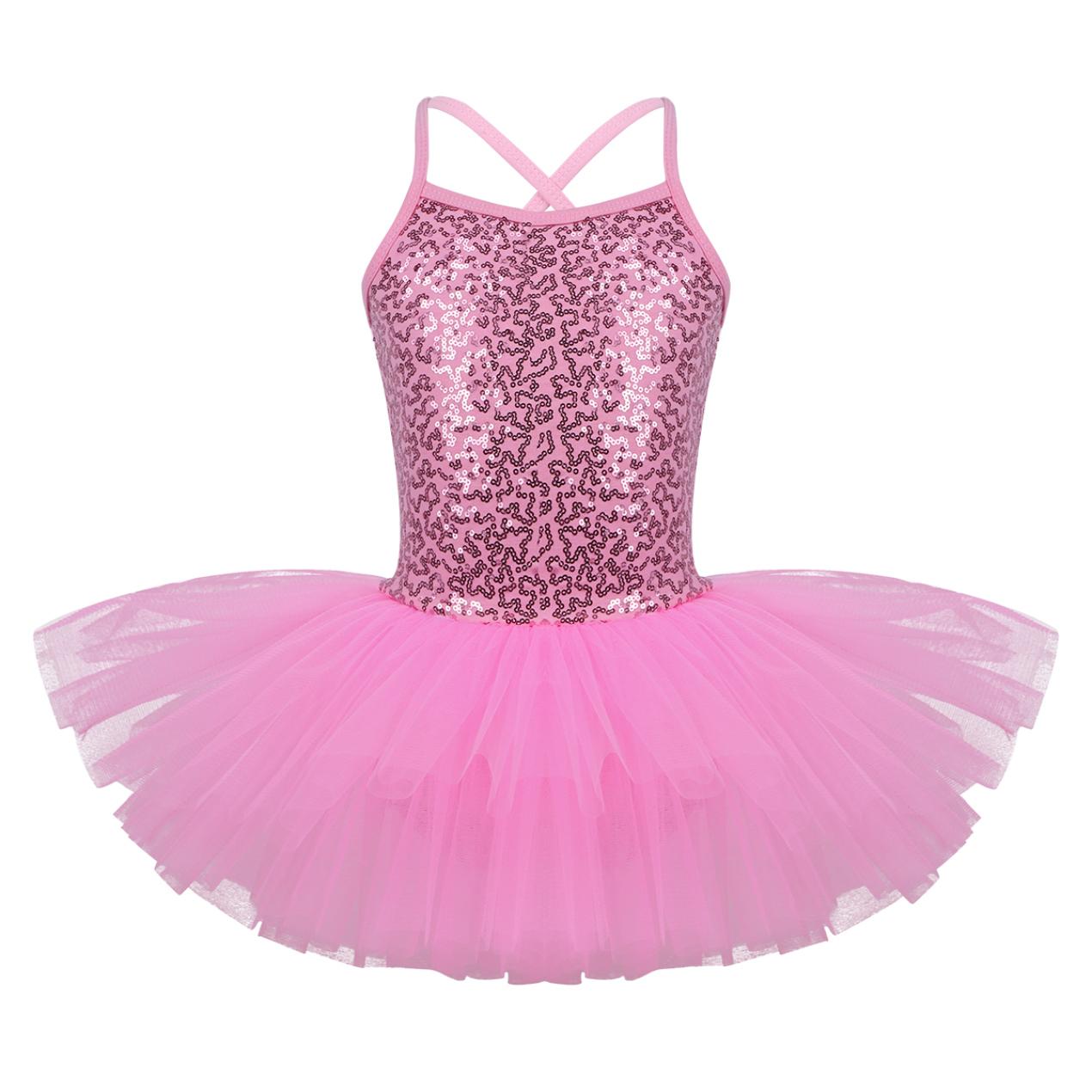 Kinder Mädchen Pailletten Camisole Ballett Tutu Kleid Rock Trikot Ballerina Glitzernde Tanzkostüme 5-6 Years von Joom DACH
