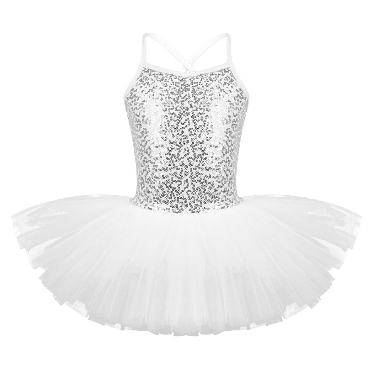 Kinder Mädchen Pailletten Camisole Ballett Tutu Kleid Rock Trikot Ballerina Glitzernde Tanzkostüme 5-6 Years von Joom DACH