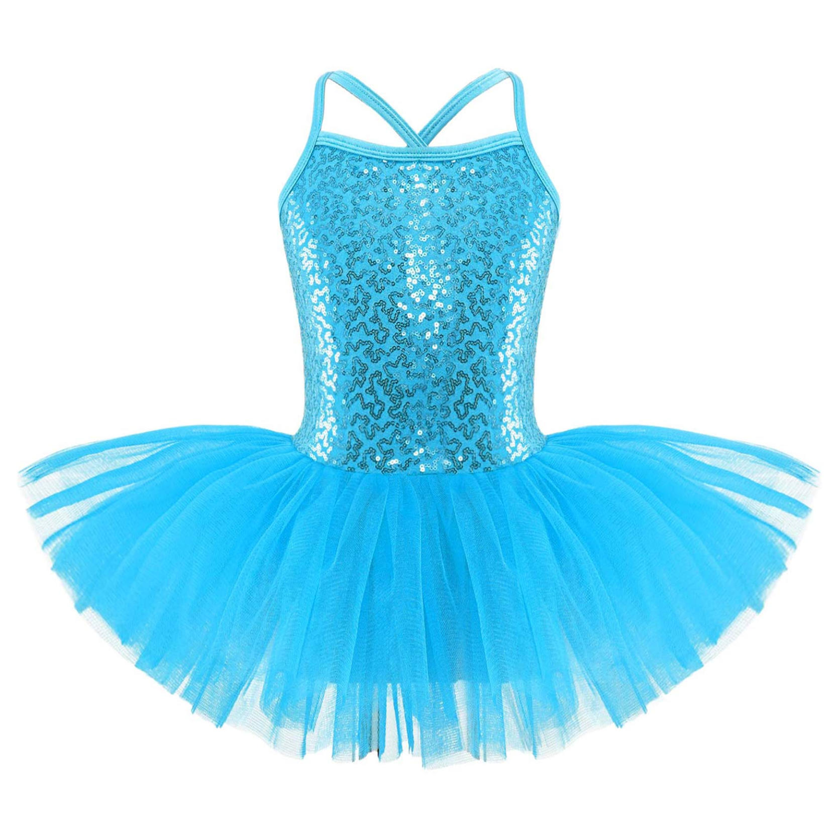 Kinder Mädchen Pailletten Camisole Ballett Tutu Kleid Rock Trikot Ballerina Glitzernde Tanzkostüme 7-8 Years blau von Joom DACH