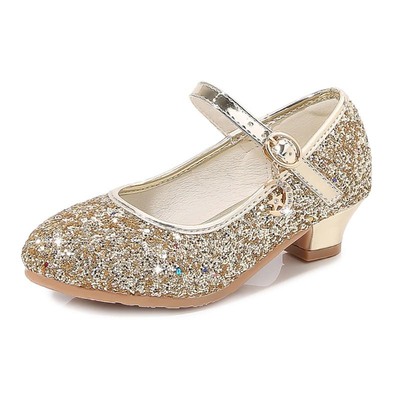 Kinder Mädchen Pailletten hochhackige Schuhe glänzende Prinzessin Kristall Schuhe zeremonielle Party Schuhe 32 von Joom DACH