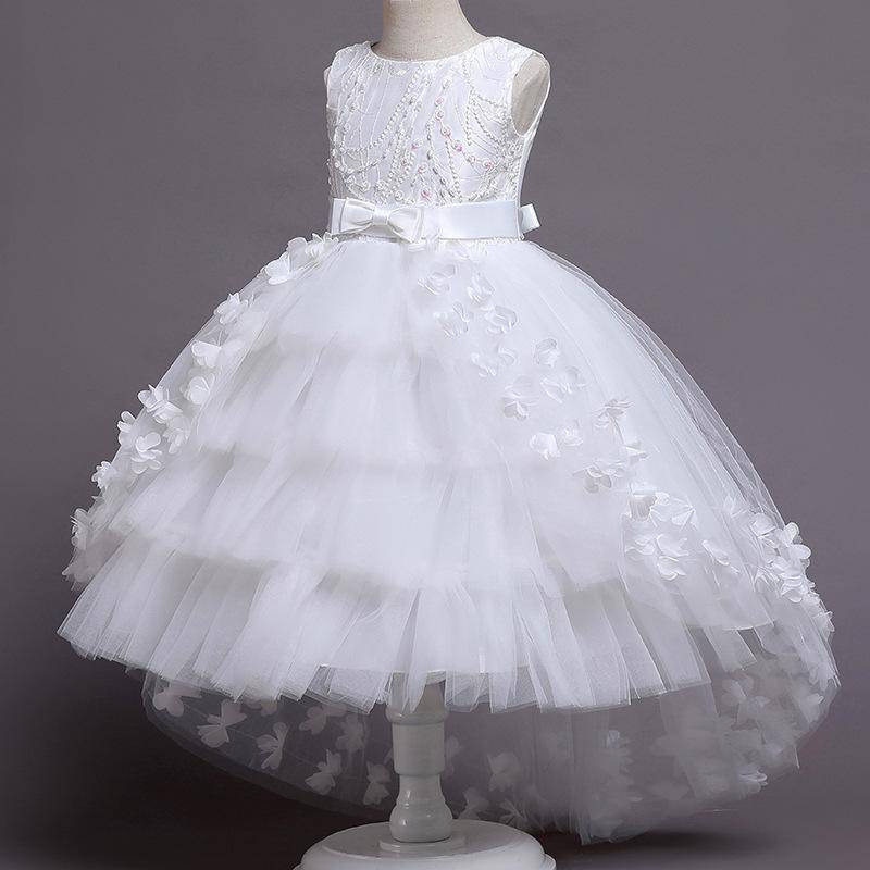 Kinder Mädchen Spitze Prinzessin Kleid Elegante Hinter Geburtstag Kleid Baby Mädchen Weihnachten Kleidung 110 weiß von Joom DACH