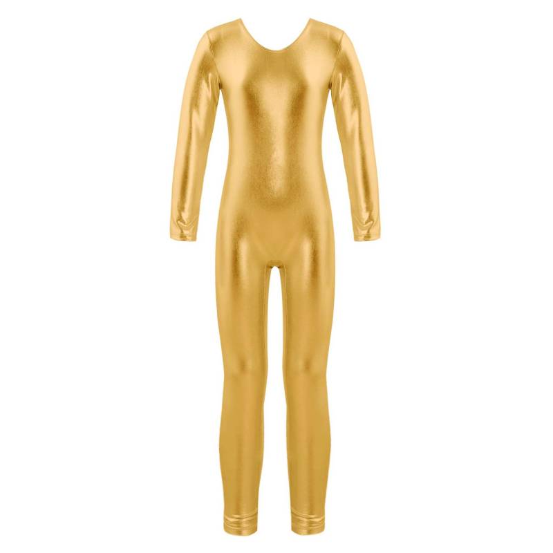 Kinder Mädchen Stilvolle Kleidung Lange Ärmel Ballett Tanz Gymnastik Trikot Overall Dancewear 8-10 Years gold von Joom DACH