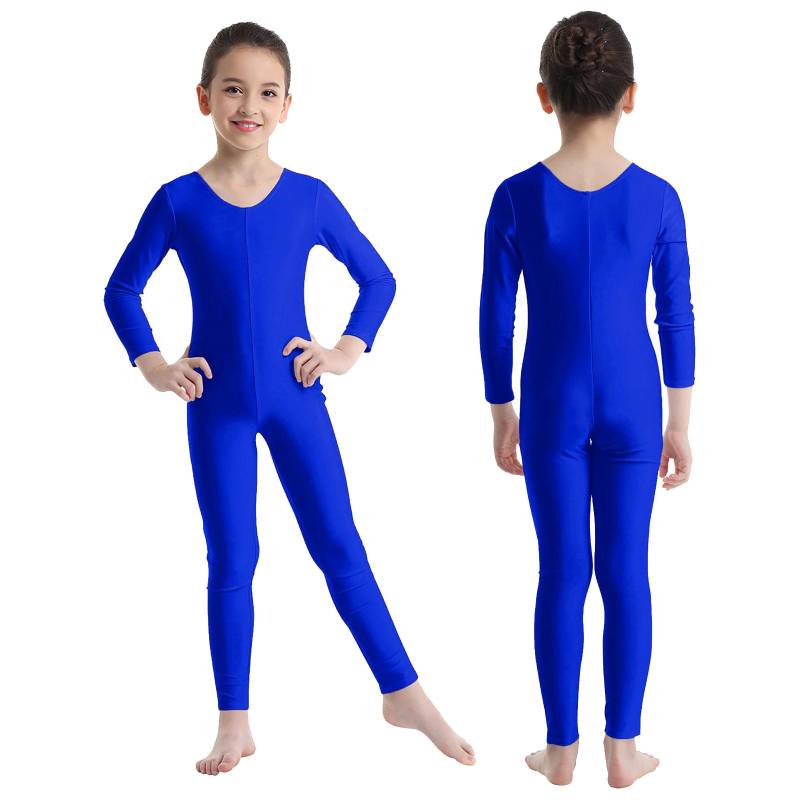 Kinder Mädchen Stilvolle Kleidung Lange Ärmel Ballett Tanz Gymnastik Trikot Overall Dancewear 10-12 Years königsblau von Joom DACH