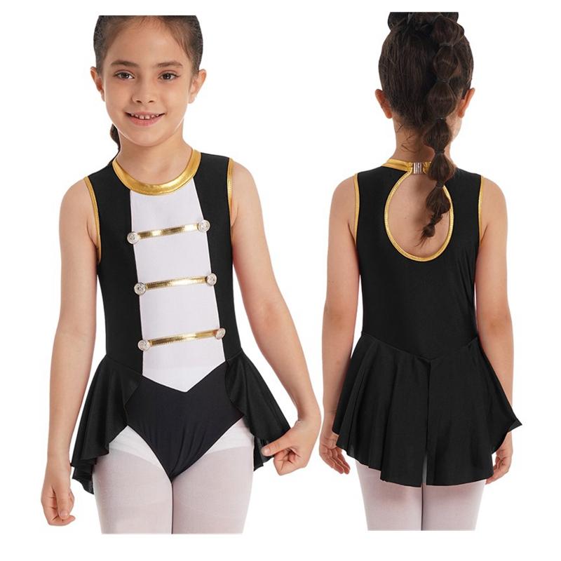 Kinder Mädchen Zirkus Ringmaster Cosplay Kostüme Halloween Ärmelloses Trikot Kleid Karneval Gymnastik Overall 11-12 Years von Joom DACH