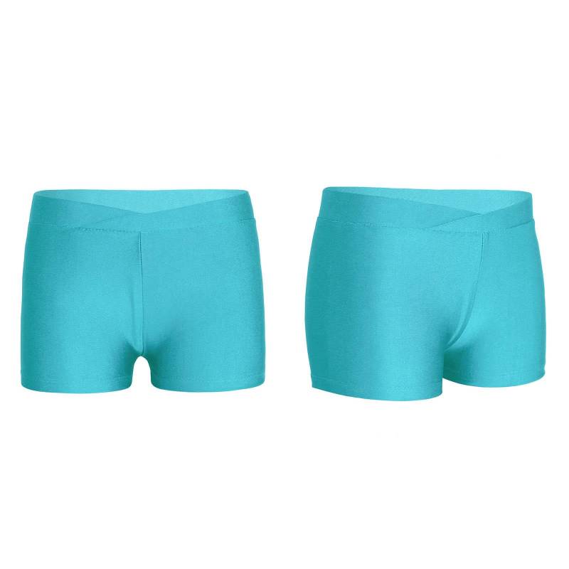 Kinder Mädchen elastische Taille Shorts Kind Tanz Sport Gymnastik Workout Hose Shorts 13-14 Years grün/blau von Joom DACH
