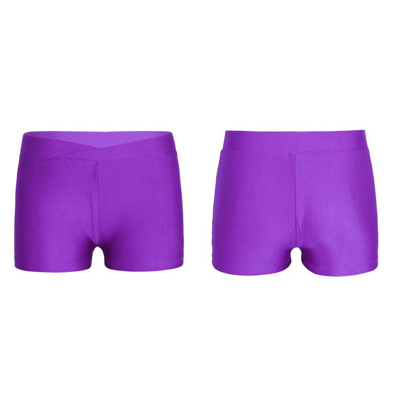 Kinder Mädchen elastische Taille Shorts Kind Tanz Sport Gymnastik Workout Hose Shorts 7-8 Years violett von Joom DACH