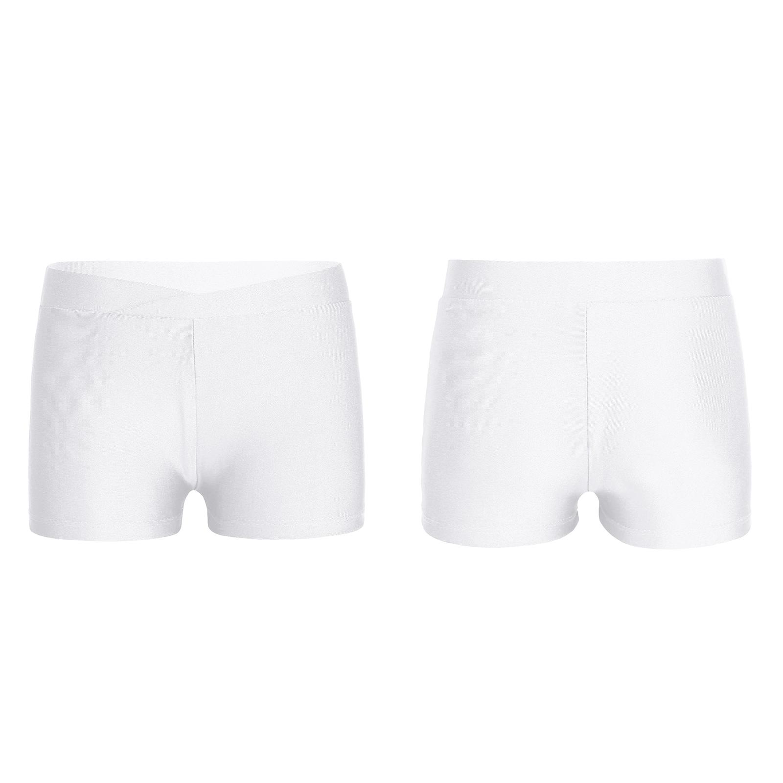 Kinder Mädchen elastische Taille Shorts Kind Tanz Sport Gymnastik Workout Hose Shorts 7-8 Years weiß von Joom DACH