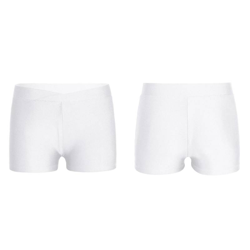 Kinder Mädchen elastische Taille Shorts Kind Tanz Sport Gymnastik Workout Hose Shorts 9-10 Years weiß von Joom DACH