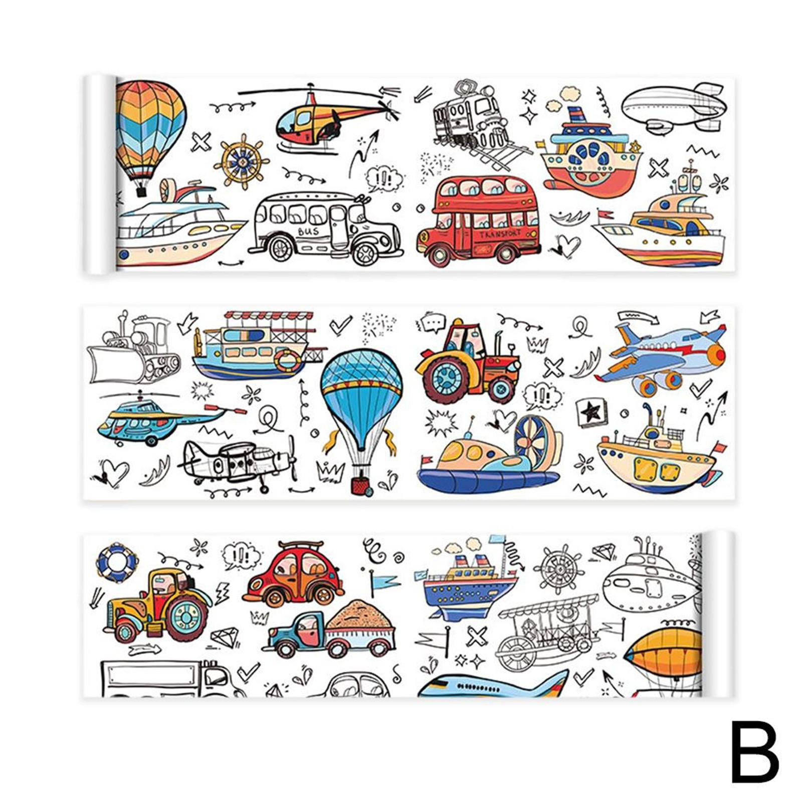 Kinder Malrolle Klebendes Ausmalpapier Rolle Malpapierrolle für Kinder DIY Malen Lernspielzeug One Size von Joom DACH