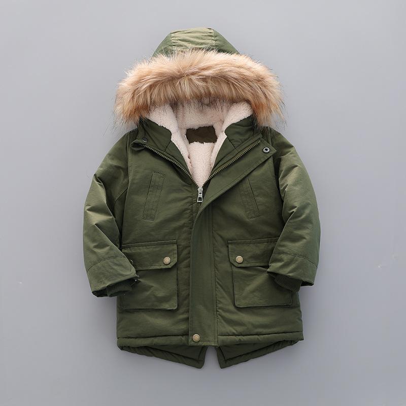 Kinder Mantel Jungen Dick Gepolsterte Winter Jacke Gepolsterte Winter Mantel Dicke Baumwolle 100 grün von Joom DACH