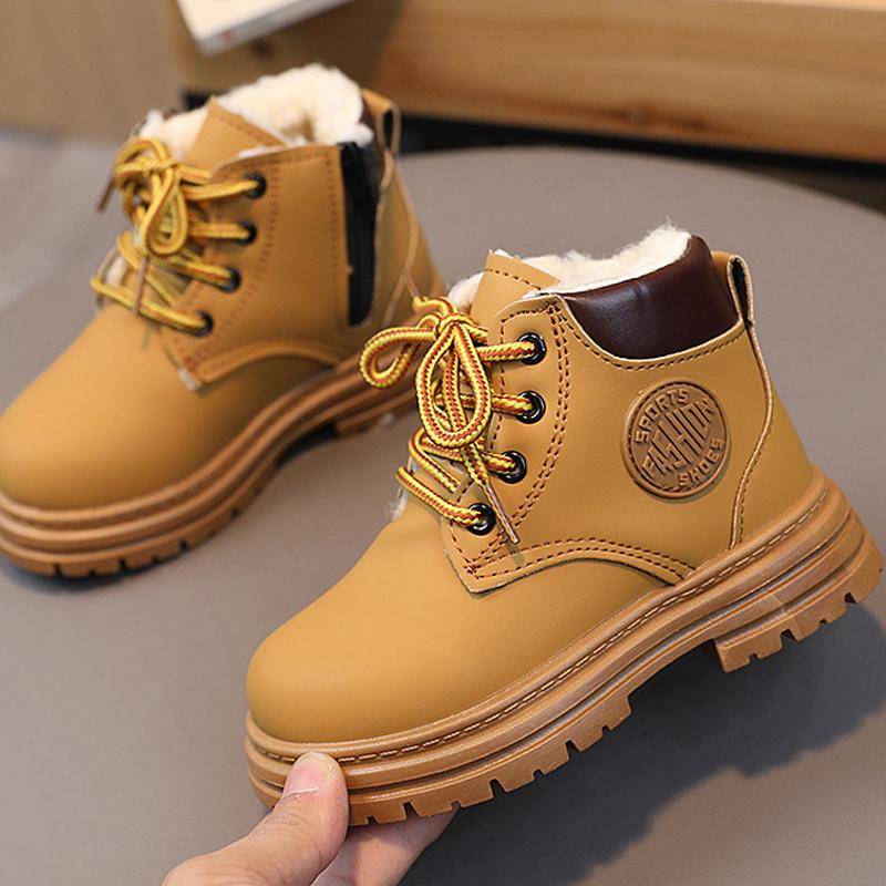 Kinder Martin Stiefel Winter Samt Verdickte Jungen und Mädchen Warme Baumwollstiefel Mittlere und Ältere Kinder Rutschfeste Kurze Stiefel Babystiefel 27 von Joom DACH