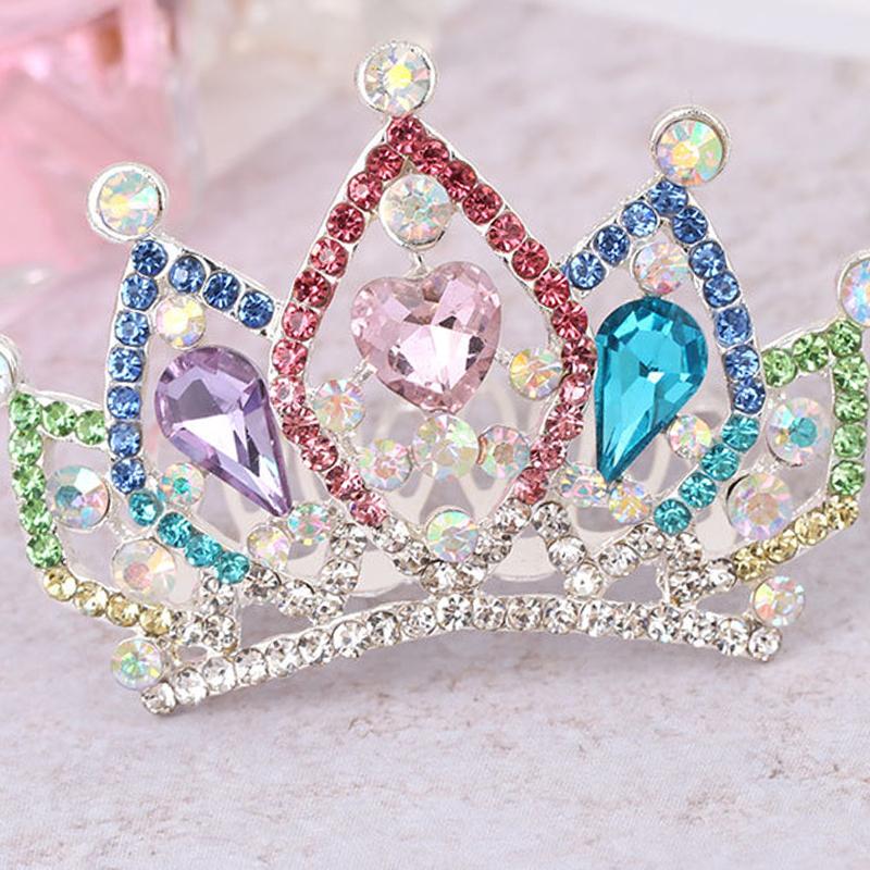 Kinder Mini Kronen Feen Haarkamm Kristall Strass Tiaras Kopfschmuck Kopfbedeckung Mädchen Prinzessin Geburtstagsfeier Schmuck Geschenke von Joom DACH