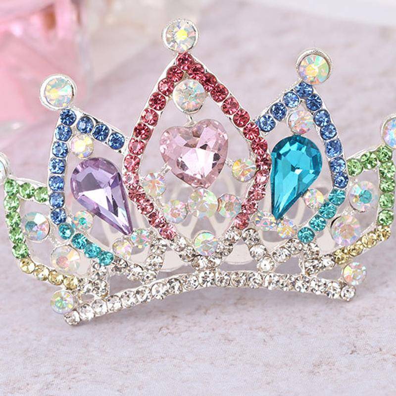 Kinder Mini Kronen Feen Haarkamm Kristall Strass Tiaras Kopfschmuck Kopfbedeckung Mädchen Prinzessin Geburtstagsfeier Schmuck Geschenke von Joom DACH