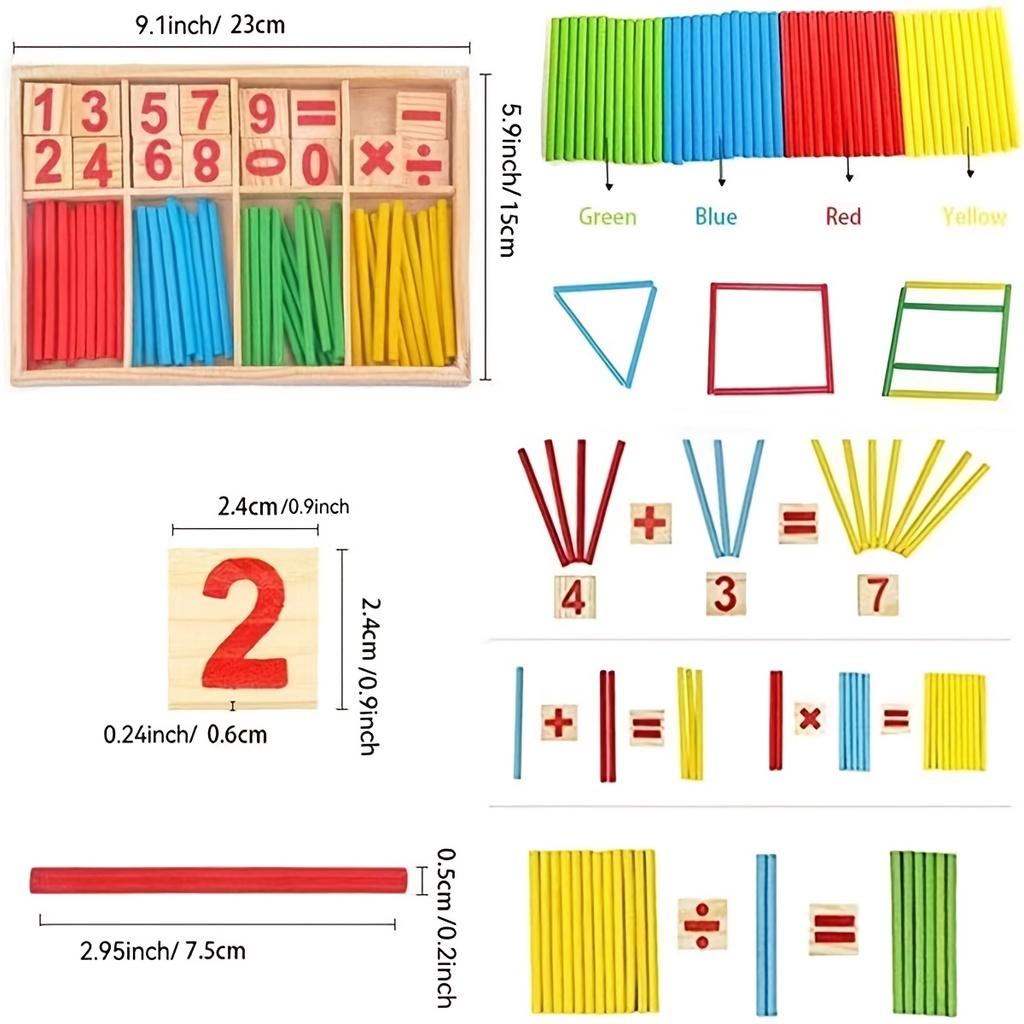 Kinder Montessori Holz Pädagogische Mathematik Berechnen Mathematik Spiele Zählen Anzahl Sticks Material Frühen Lernen Kinder Spielzeug Woodiness von Joom DACH