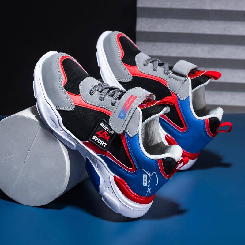 Kinder Outdoor wasserdichte Leder Laufschuhe leichte Freizeitschuhe große Jungen Mädchen Sportschuhe 35 rot/schwarz von Joom DACH