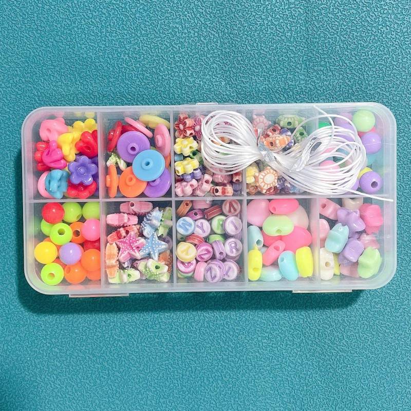 Kinder Perlen DIY Set: Handgefertigte Spielzeug-Geschenkbox mit Perlen und Ketten von Joom DACH