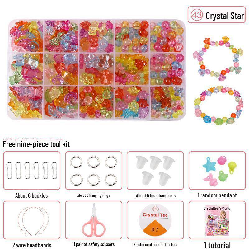 Kinder Perlen DIY Set: Handgefertigte Spielzeug-Geschenkbox mit Perlen und Ketten von Joom DACH