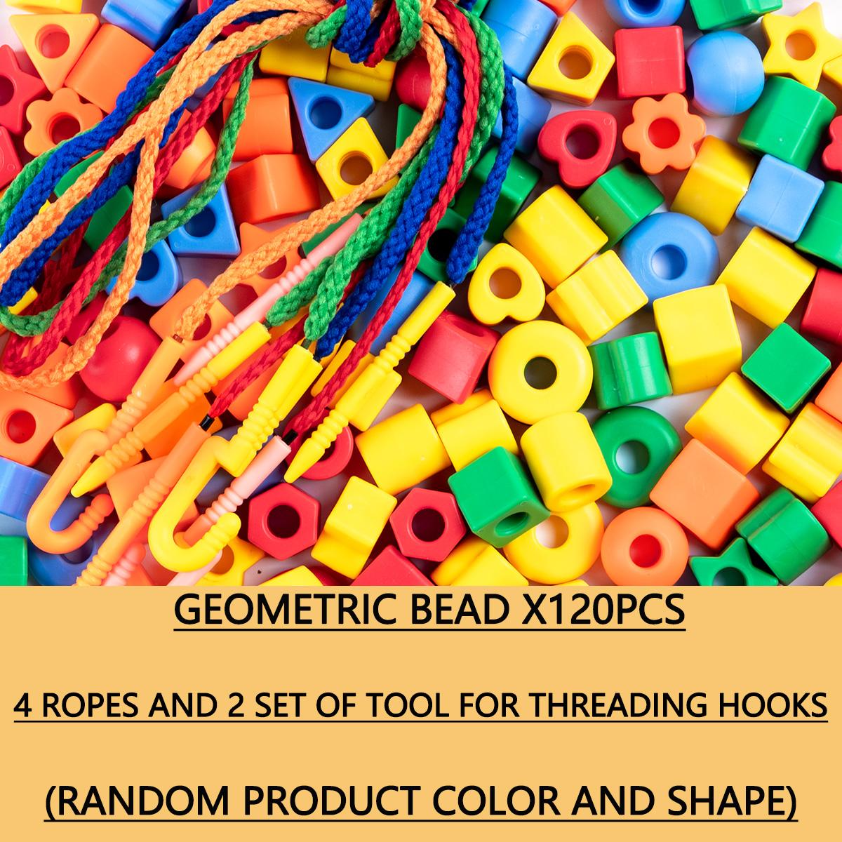 Kinder Perlen DIY handgemachte Puzzle Spielzeug tragen Perlen Bausteine, um Jungen und Mädchen früh Geometrie Form Armbänder beizubringen von Joom DACH