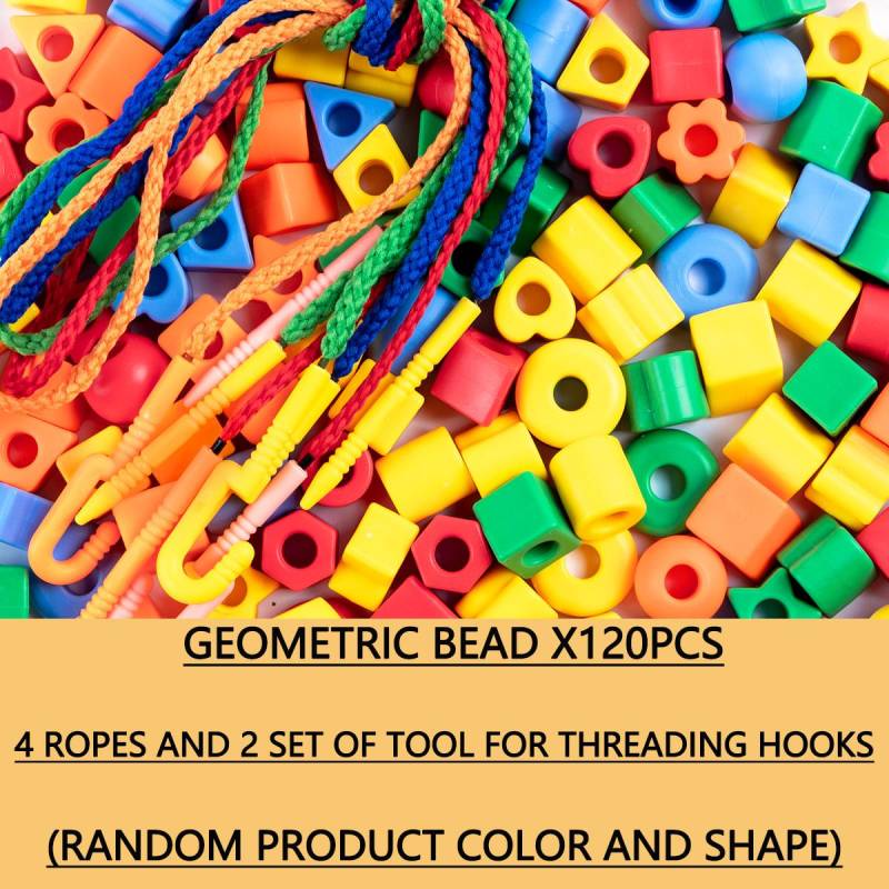 Kinder Perlen DIY handgemachte Puzzle Spielzeug tragen Perlen Bausteine, um Jungen und Mädchen früh Geometrie Form Armbänder beizubringen von Joom DACH