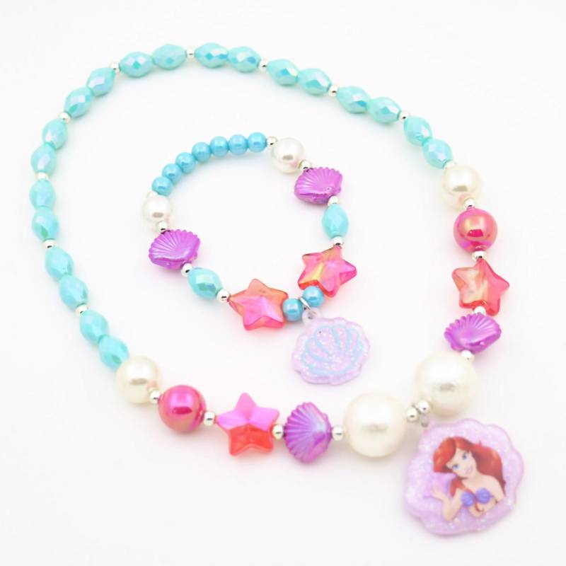 Kinder Perlen Halskette Armband Set Mädchen Stern Muschel Anhänger Schmuck Sets Geburtstagsgeschenk von Joom DACH