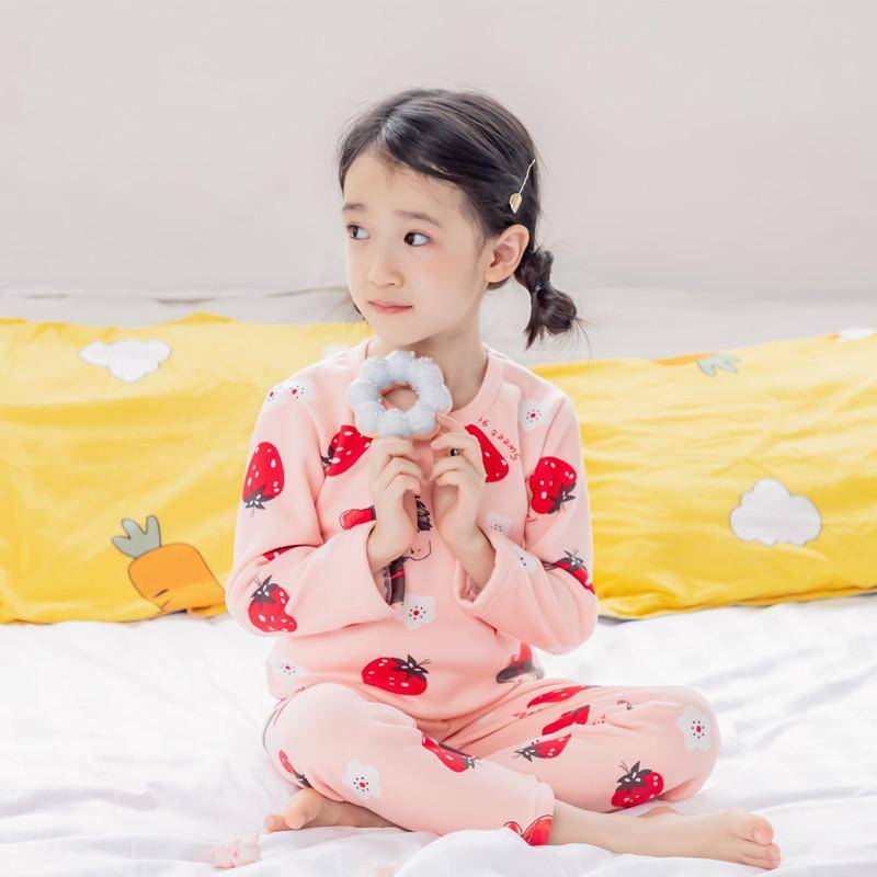 Kinder Plüsch Thermo Unterwäsche Set - Jungen & Mädchen Warmer Herbst/Winter Zweiteiler 120 cm von Joom DACH