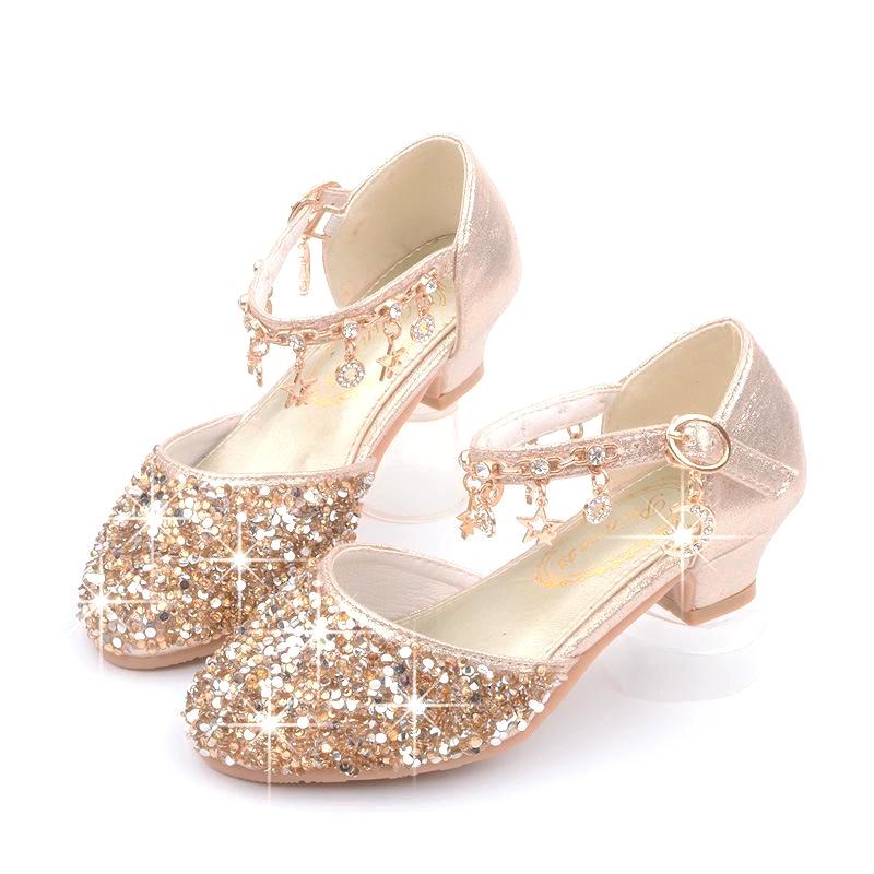 Kinder Prinzessin Schuhe Frühling Herbst Kristall High Heels Mädchen Performance Schuhe 32 gold von Joom DACH