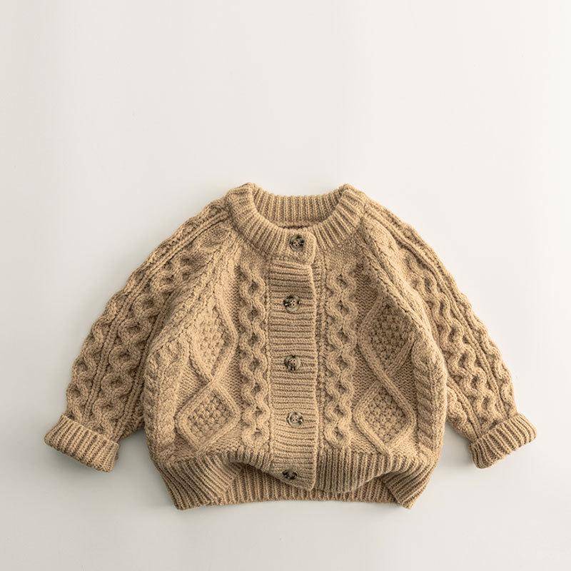 Kinder Pullover Strickjacke Winter Junge Baby Lazy Style Strickpullover, Dicker Mantel Strickpullover 130 von Joom DACH