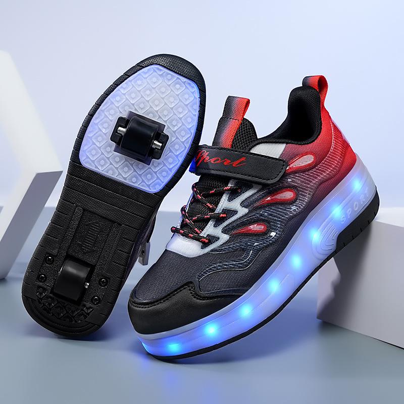 Kinder Rollschuhe Mädchenschuhe Vierrad-Rollschuhe Student Unsichtbare Rollschuhe mit Rädern 40 von Joom DACH