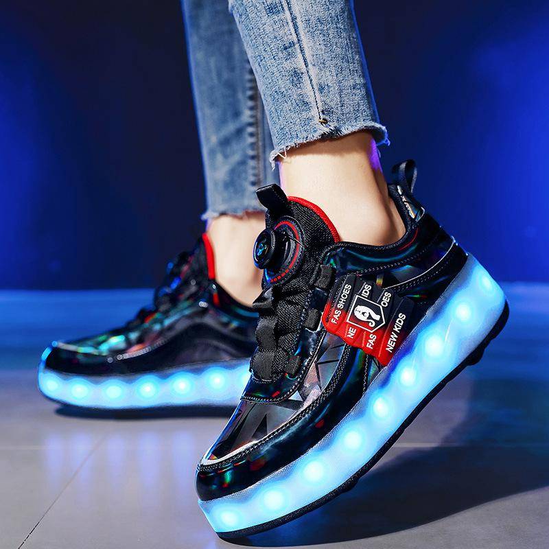 Kinder Rollschuhe Vierrad LED Licht Leuchtende Schuhe Schrumpfbare Rollschuhe Sport Schüler Rollschuhe Yo 40 von Joom DACH