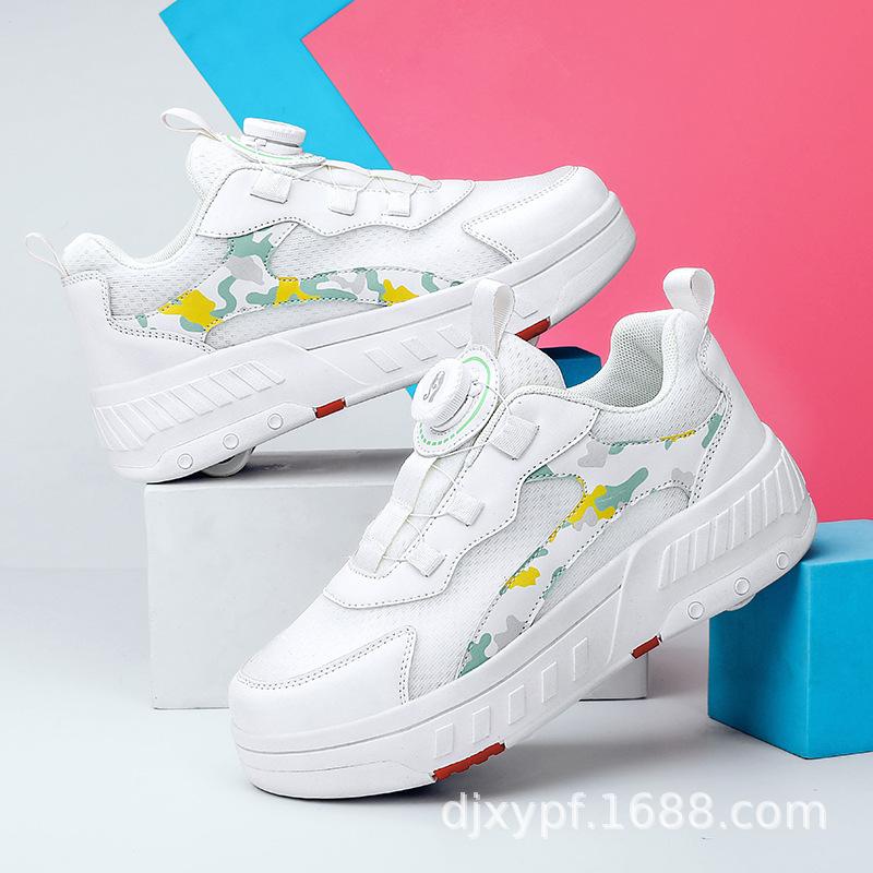 Kinder-Runaway-Schuhe, Rollschuhe für Teenager, zweireihige, vierrädrige Deformationsschuhe, Herren- und Damen-Skates 41 von Joom DACH