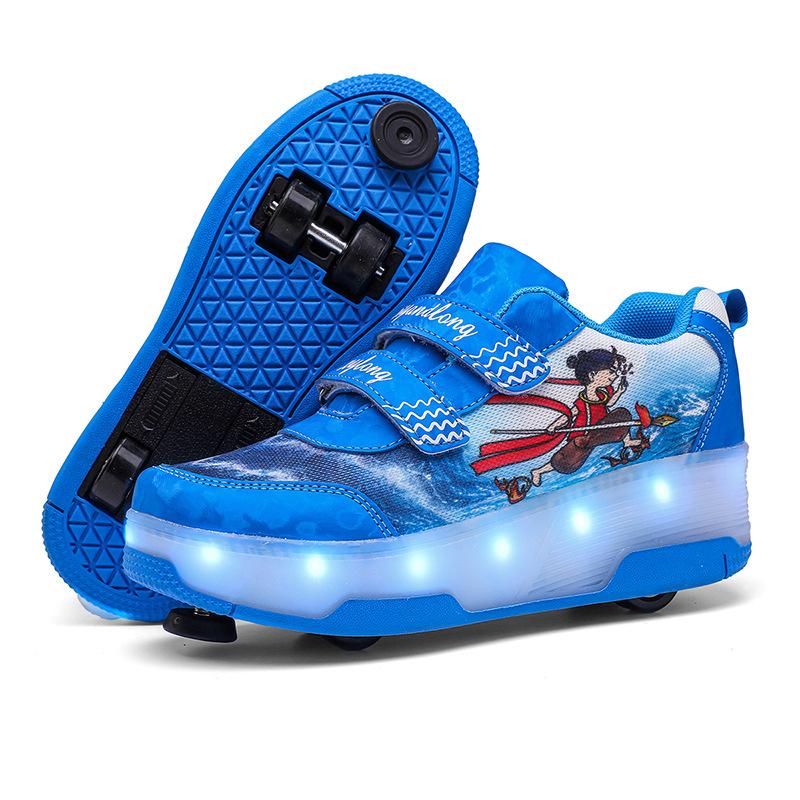 Kinder Runaway Schuhe Mädchen Vier-Rad-Skates mit Bremsen Jungen Rollschuhe 31 von Joom DACH