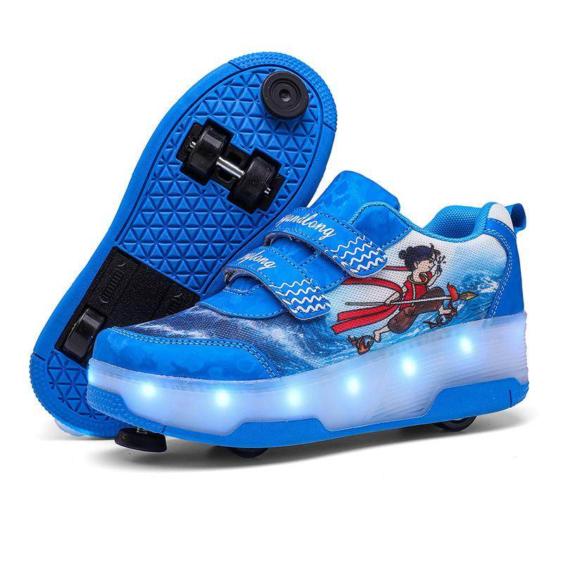 Kinder Runaway Schuhe Mädchen Vier-Rad-Skates mit Bremsen Jungen Rollschuhe 31 von Joom DACH
