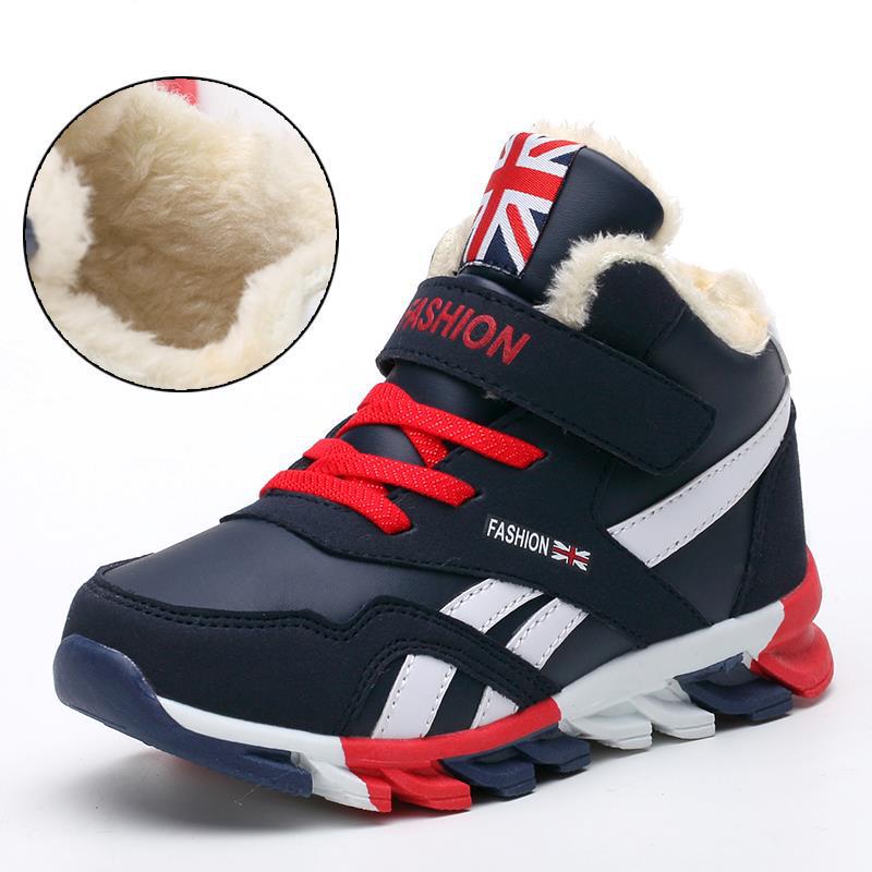 Kinder Schneestiefel Winter wasserdichte Baumwollstiefel Jungen und Mädchen warme Schuhe 38 schwarz von Joom DACH