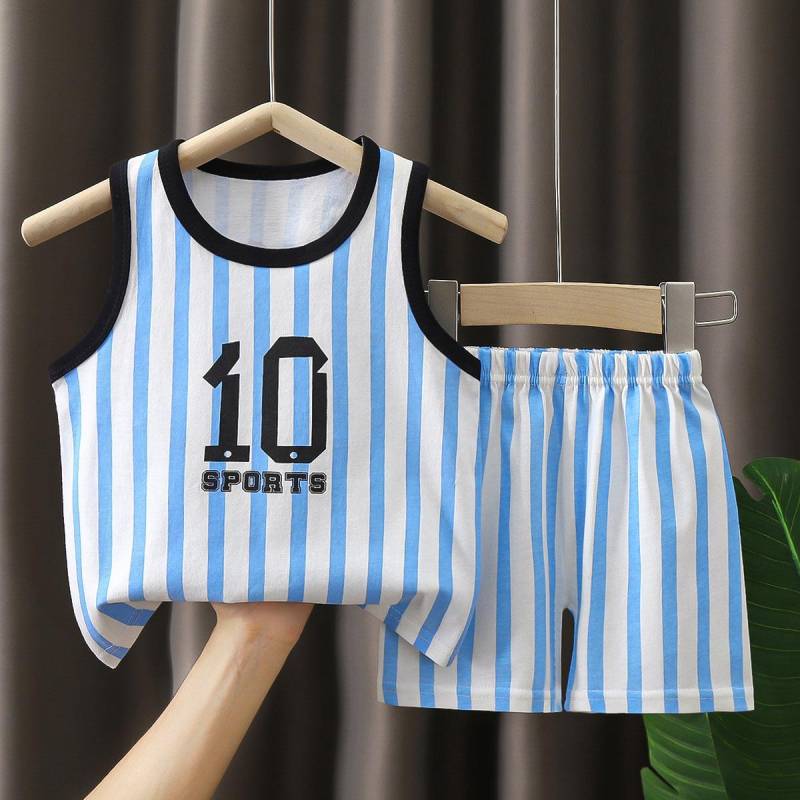 Kinder Sets Kinderkleidung Jungen Mädchen Westen Anzug Sommer Kinderbekleidung Baby Baumwolle T-Shirts Shorts Tank Top Ärmellos 110 von Joom DACH
