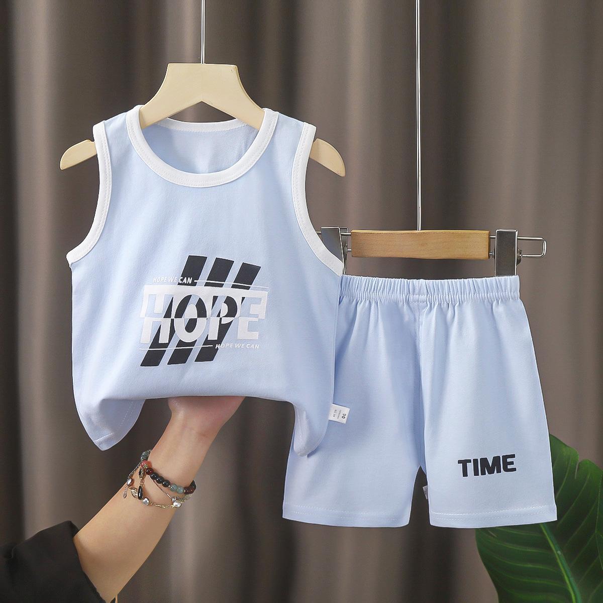 Kinder Sets Kinderkleidung Jungen Mädchen Westen Anzug Sommer Kinderbekleidung Baby Baumwolle T-Shirts Shorts Tank Top Ärmellos 73 von Joom DACH