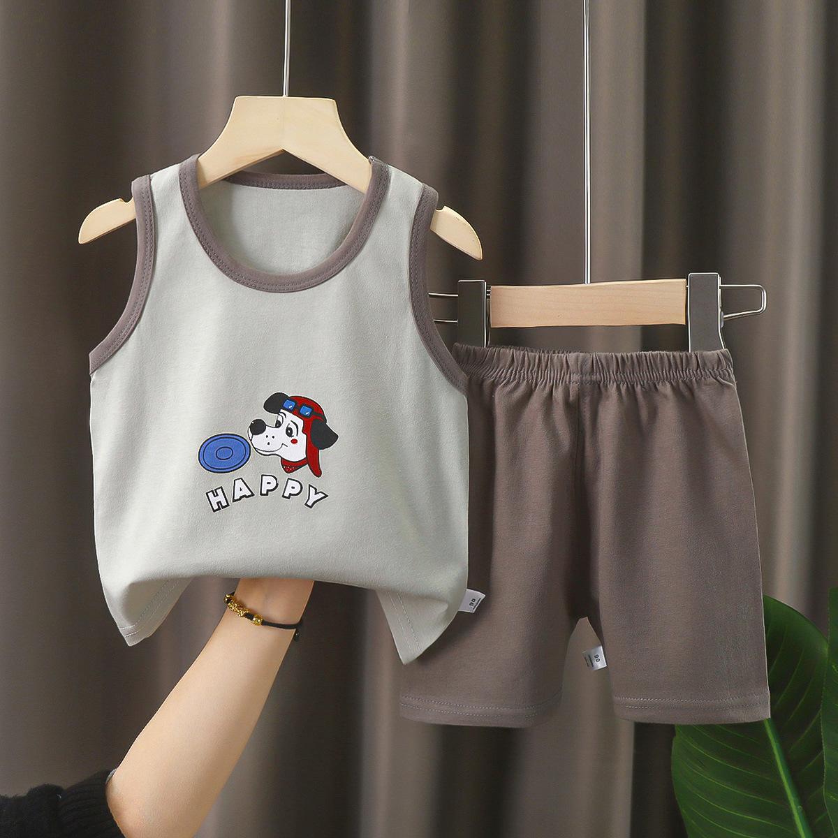 Kinder Sets Kinderkleidung Jungen Mädchen Westen Anzug Sommer Kinderbekleidung Baby Baumwolle T-Shirts Shorts Tank Top Ärmellos 73 von Joom DACH