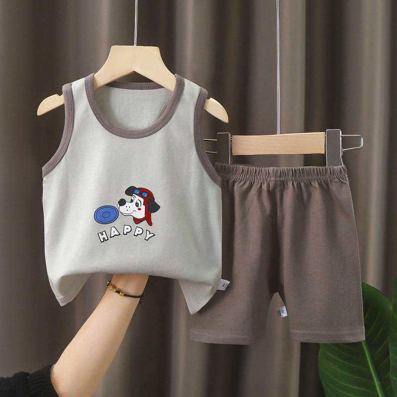 Kinder Sets Kinderkleidung Jungen Mädchen Westen Anzug Sommer Kinderbekleidung Baby Baumwolle T-Shirts Shorts Tank Top Ärmellos 73 von Joom DACH