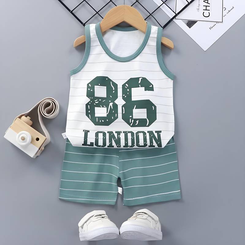 Kinder Sets Kinderkleidung Jungen Mädchen Westen Anzug Sommer Kinderbekleidung Baby Baumwolle T-Shirts Shorts Tank Top Ärmellos 90 von Joom DACH